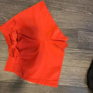 Orange tie up shorts